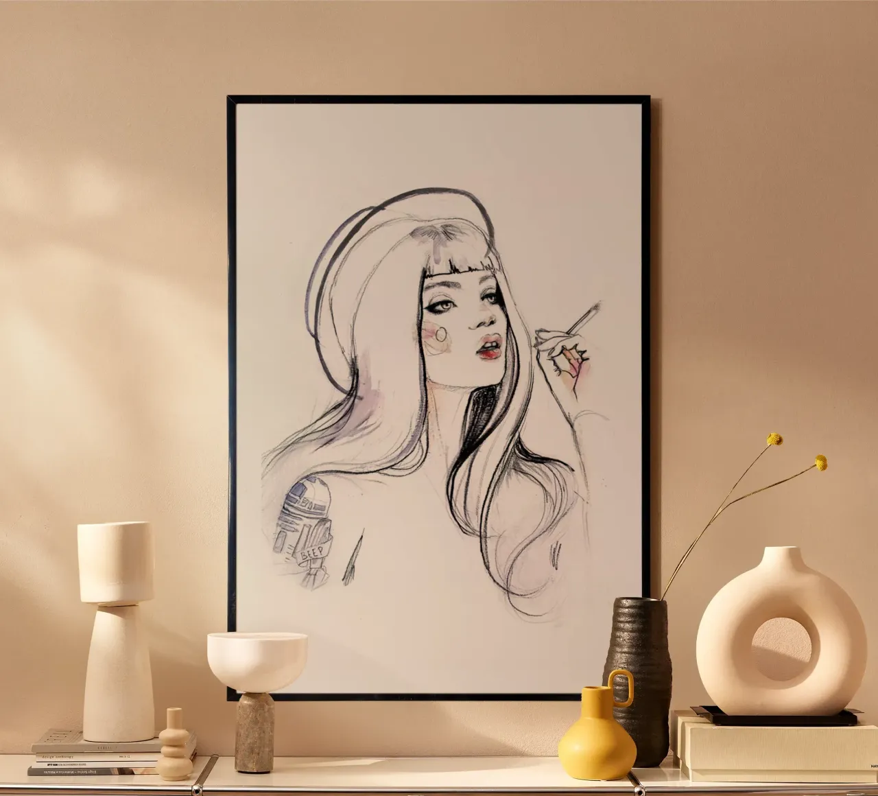 Beep poster con telaio in plastica da Ina Stanimirova