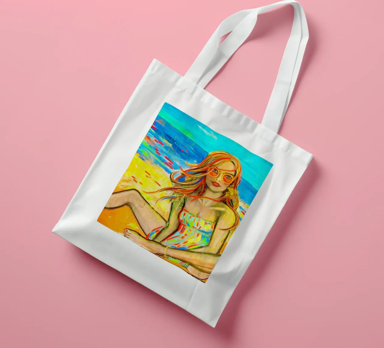 On the Beach tote bag by Happy 😃 Art 🎨 by Christine Schnoell
