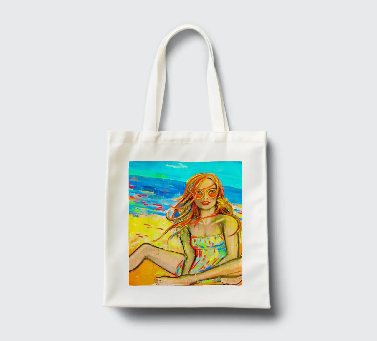 On the Beach tote bag by Happy 😃 Art 🎨 by Christine Schnoell