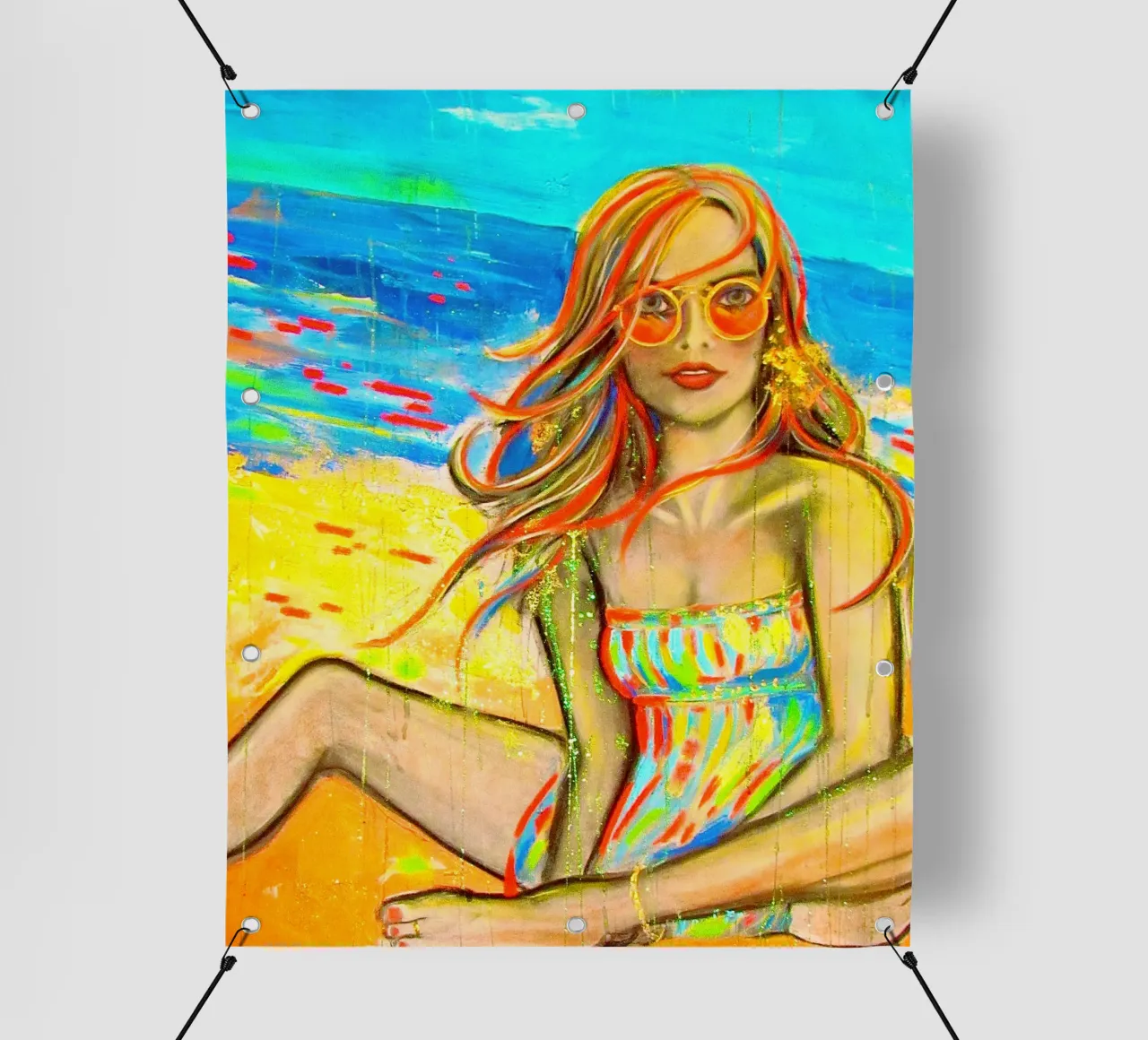 On the Beach telo in pvc da Happy 😃 Art 🎨 by Christine Schnoell