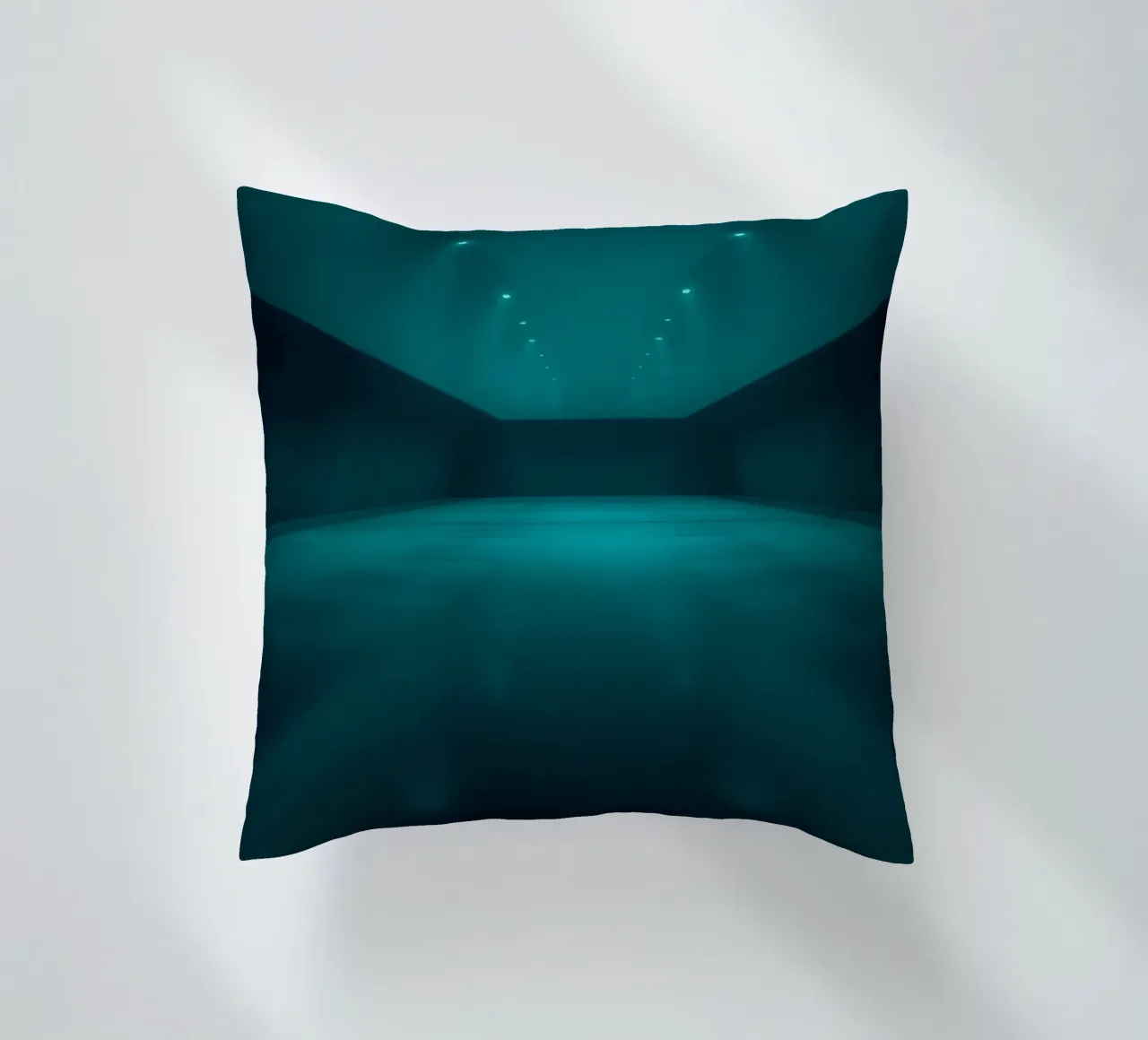Vibrant abstract background featuring a tranquil space decorative cushion by DesignDoodle
