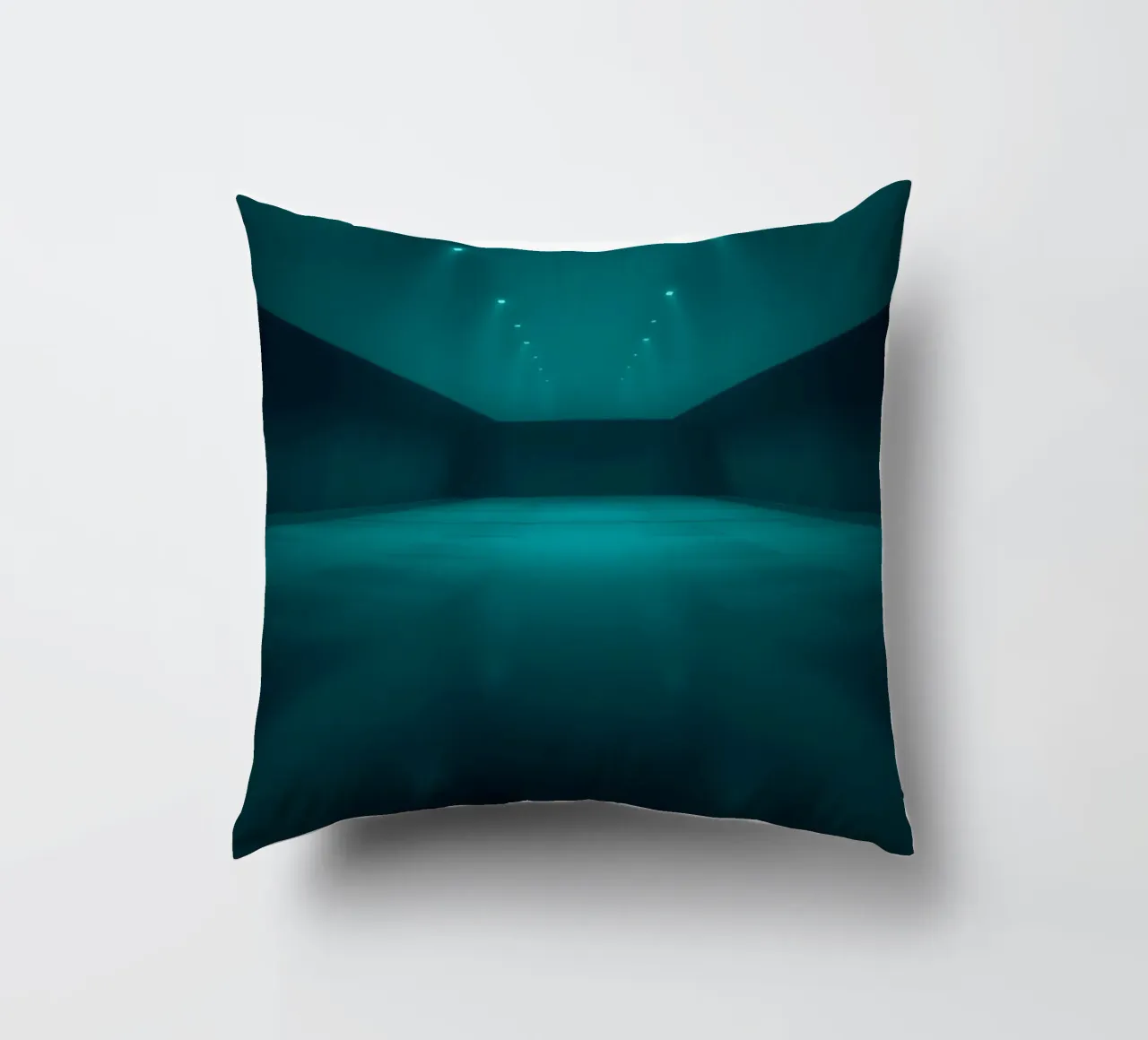 Vibrant abstract background featuring a tranquil space decorative cushion by DesignDoodle