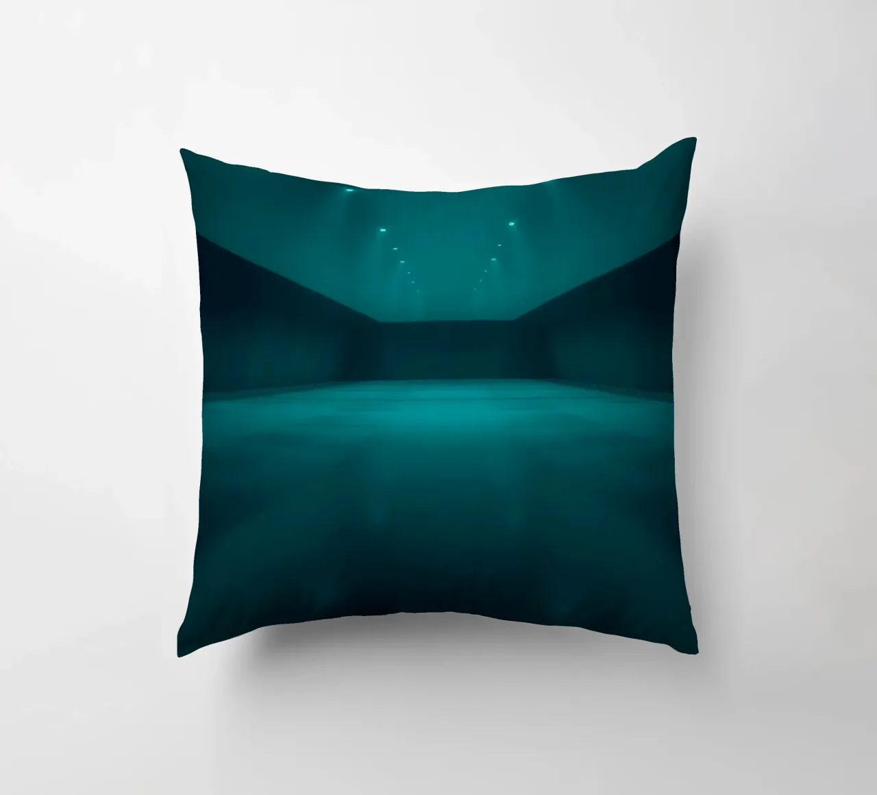 Vibrant abstract background featuring a tranquil space decorative cushion by DesignDoodle