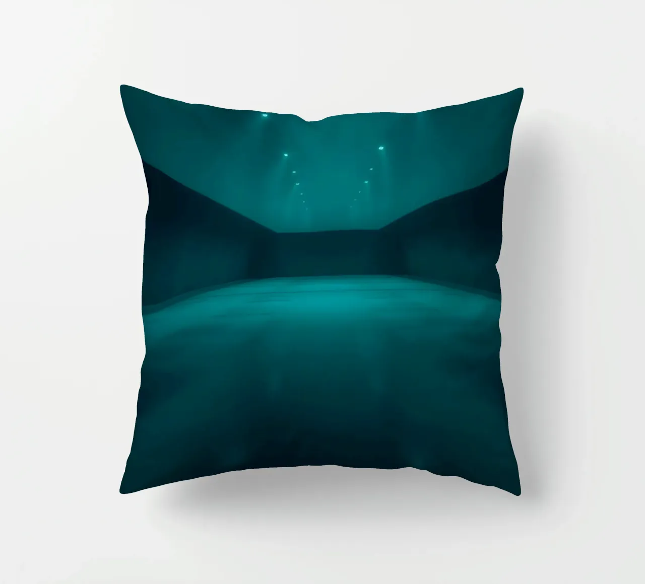 Vibrant abstract background featuring a tranquil space decorative cushion by DesignDoodle