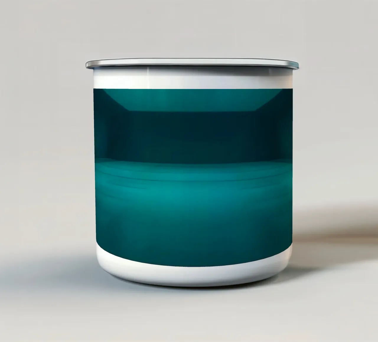 Fond abstrait vibrant représentant un espace tranquille mug en émail de DesignDoodle