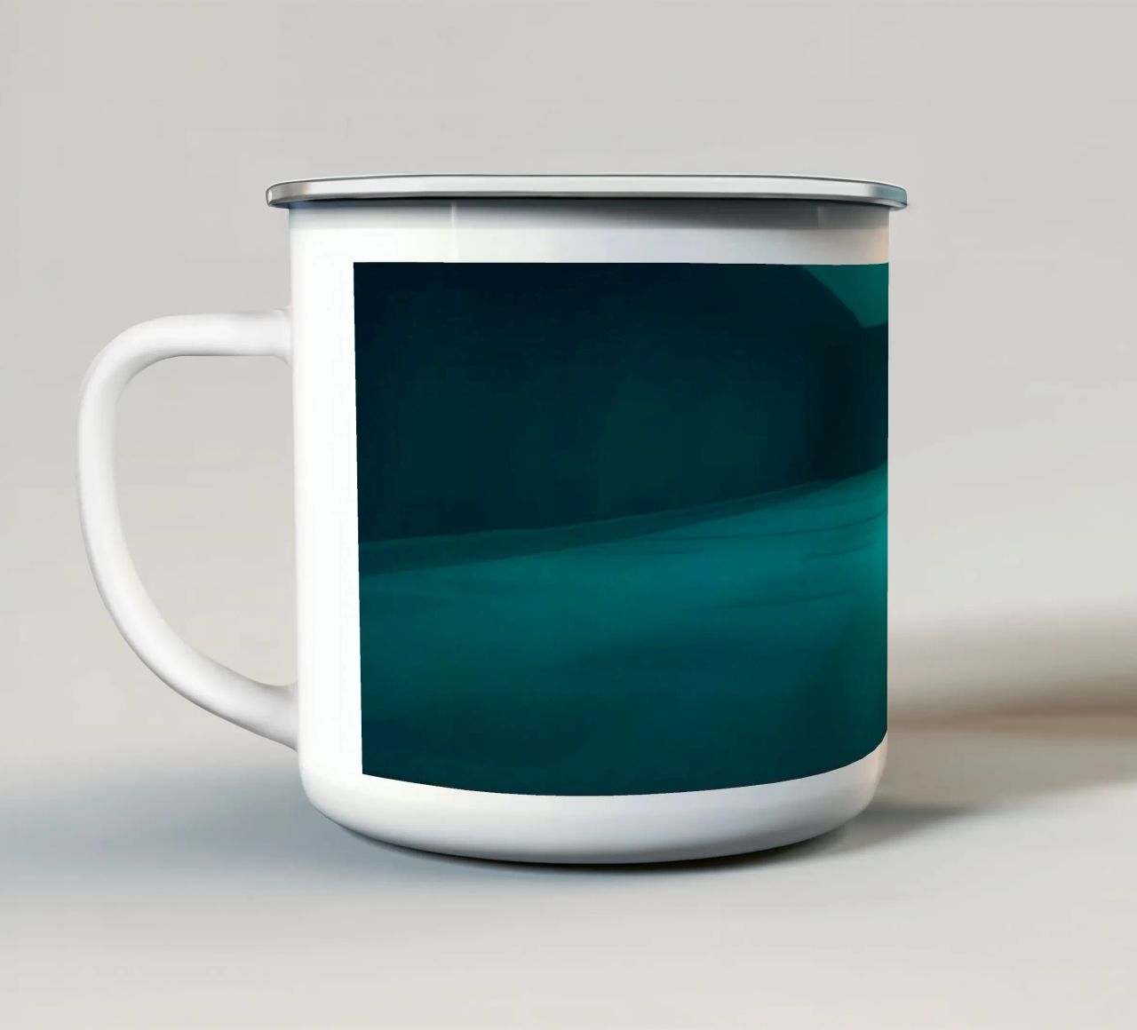 Levendige abstracte achtergrond met een rustige ruimte emaille mok van DesignDoodle