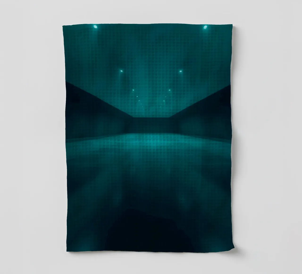 Vibrant abstract background featuring a tranquil space tea towel by DesignDoodle