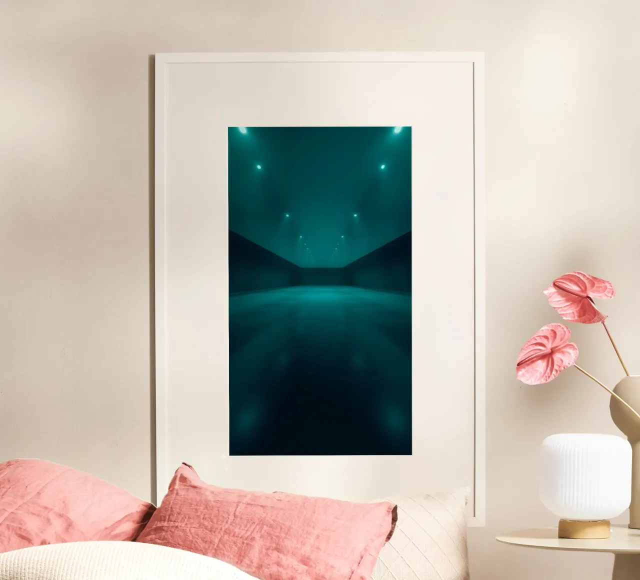 Vibrant abstract background featuring a tranquil space hahnemühle by DesignDoodle