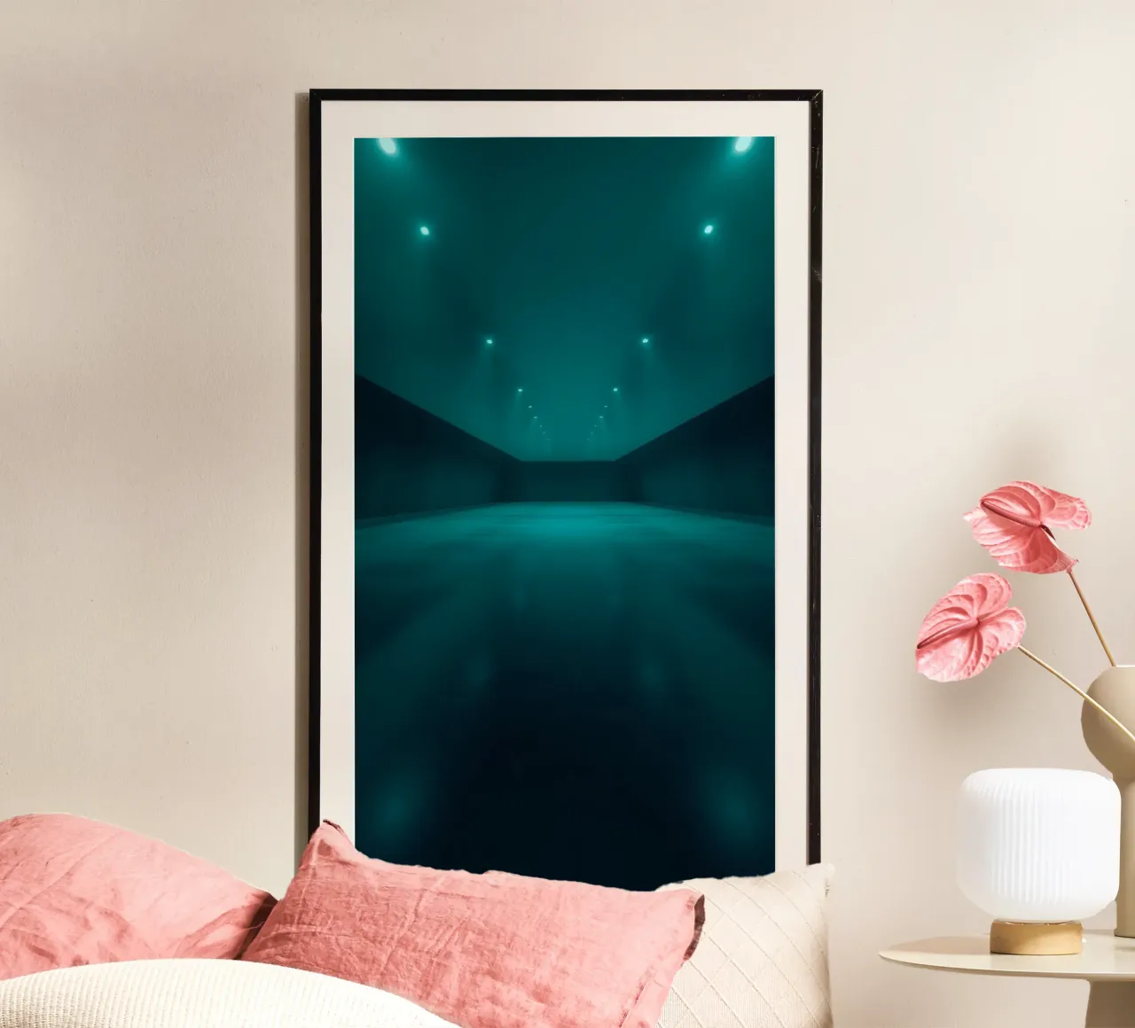 Vibrant abstract background featuring a tranquil space hahnemühle by DesignDoodle