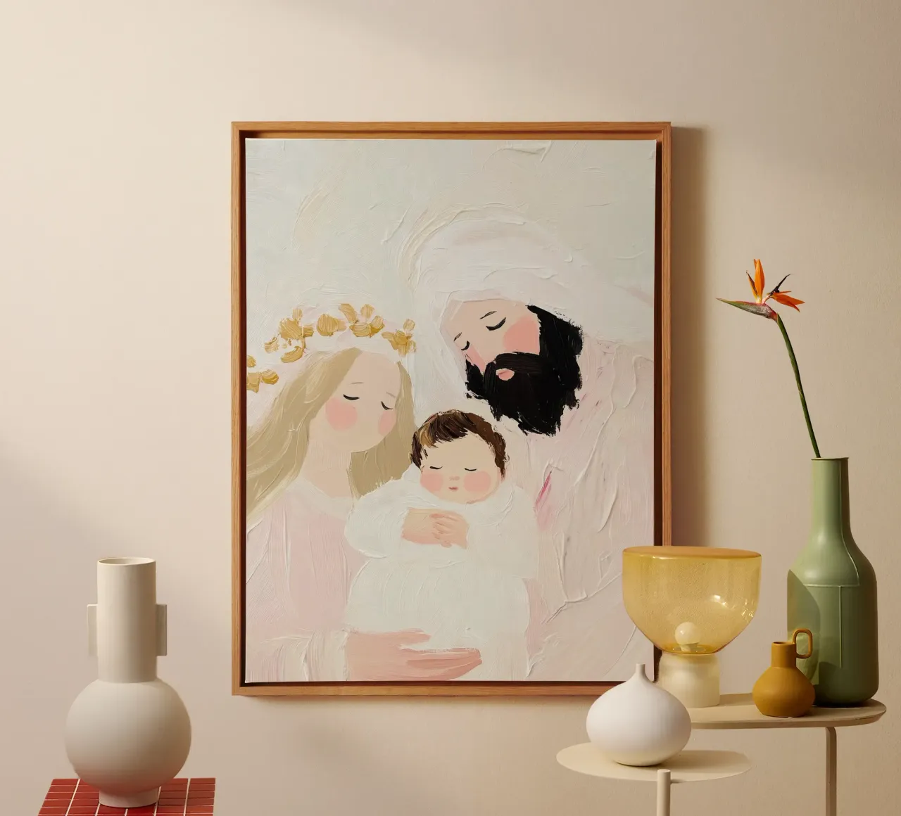 Modern Nursery Print, Abstract Wall Art, Playroom Decor canvas with Floater frame by Little Lila