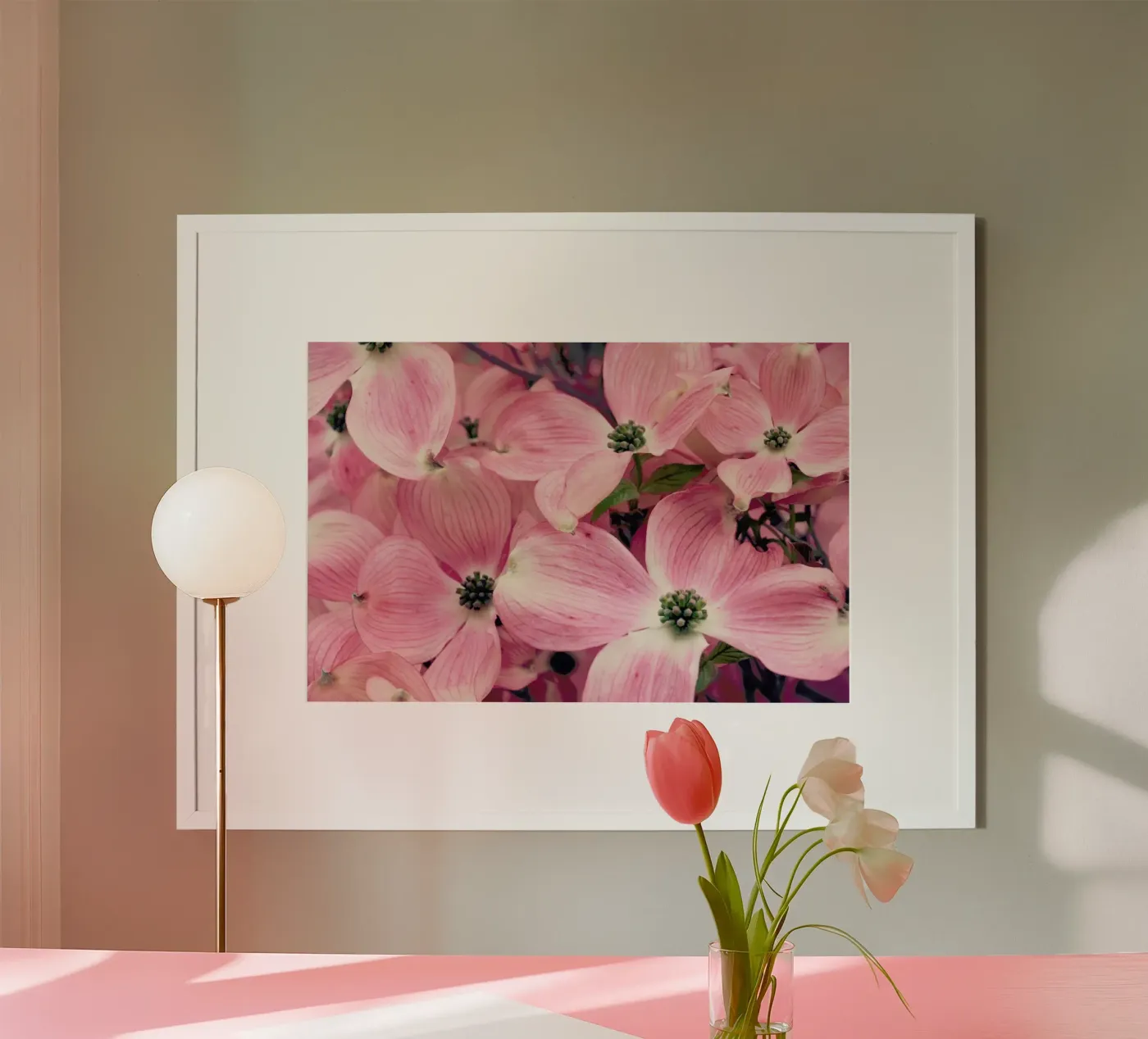 Pink poster van Robin Delean