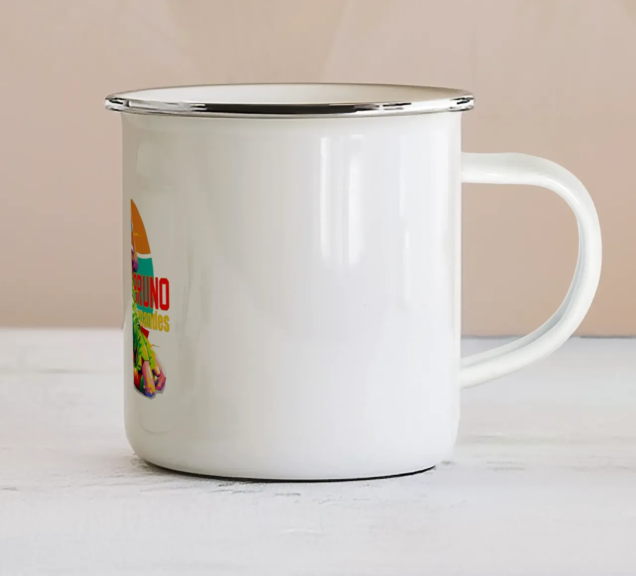 Bruno Fernandes tazza in smalto da WPAP MALANG