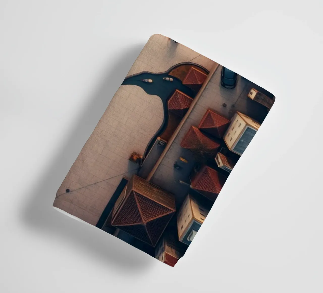 Unique aerial view of neighborhood with winding pathway towel by DesignDoodle