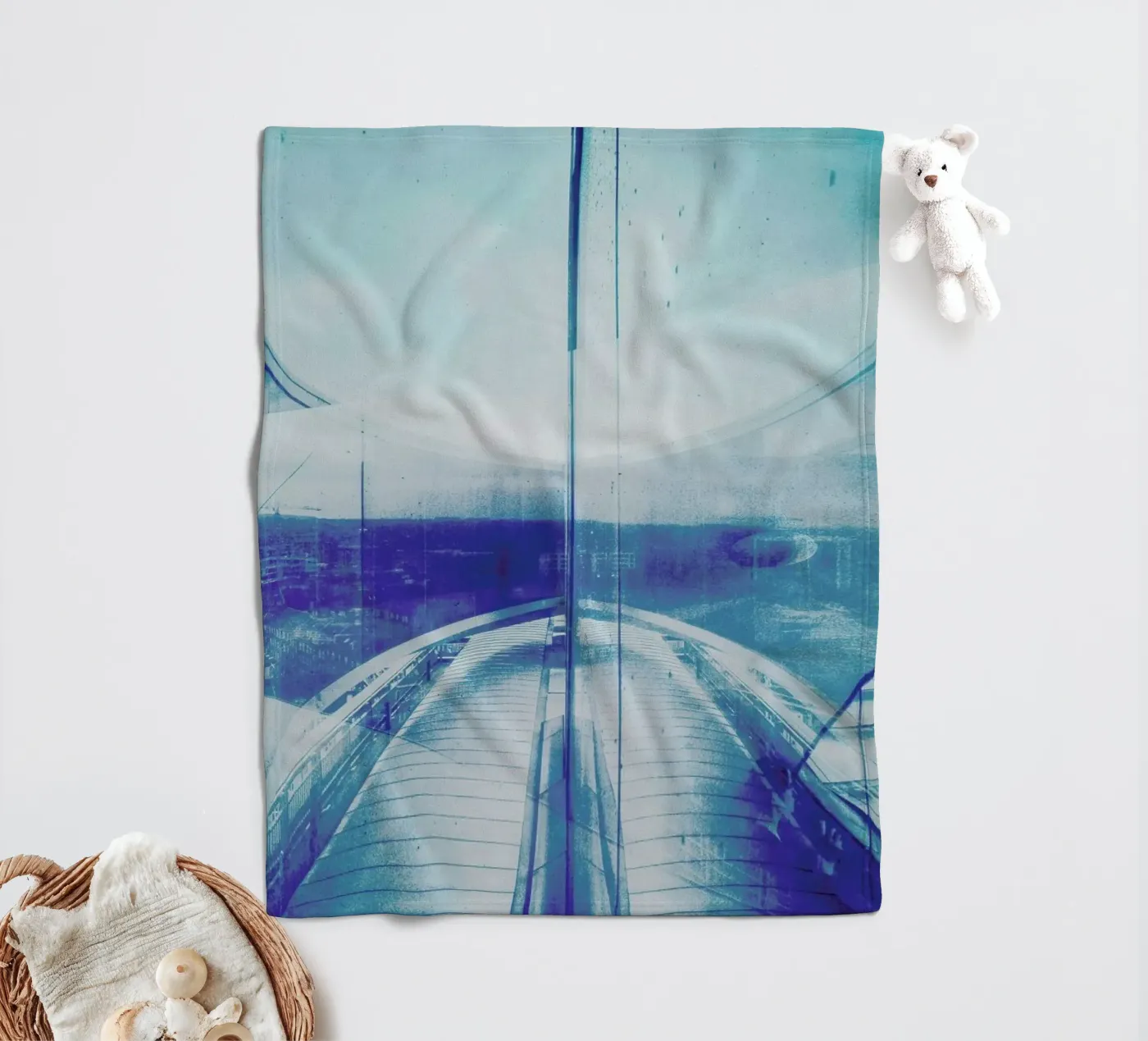 Reflection Blue fleecedeken van Sattrup & Høst