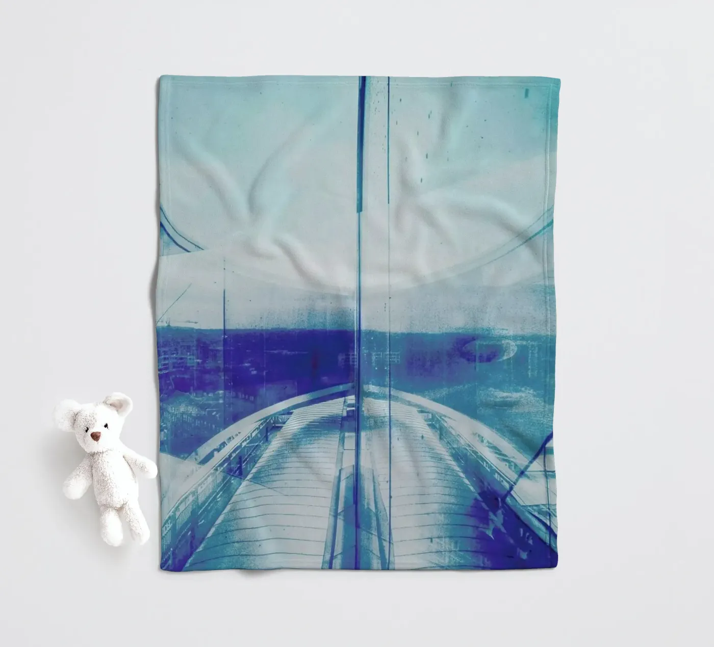 Reflection Blue fleecedeken van Sattrup & Høst