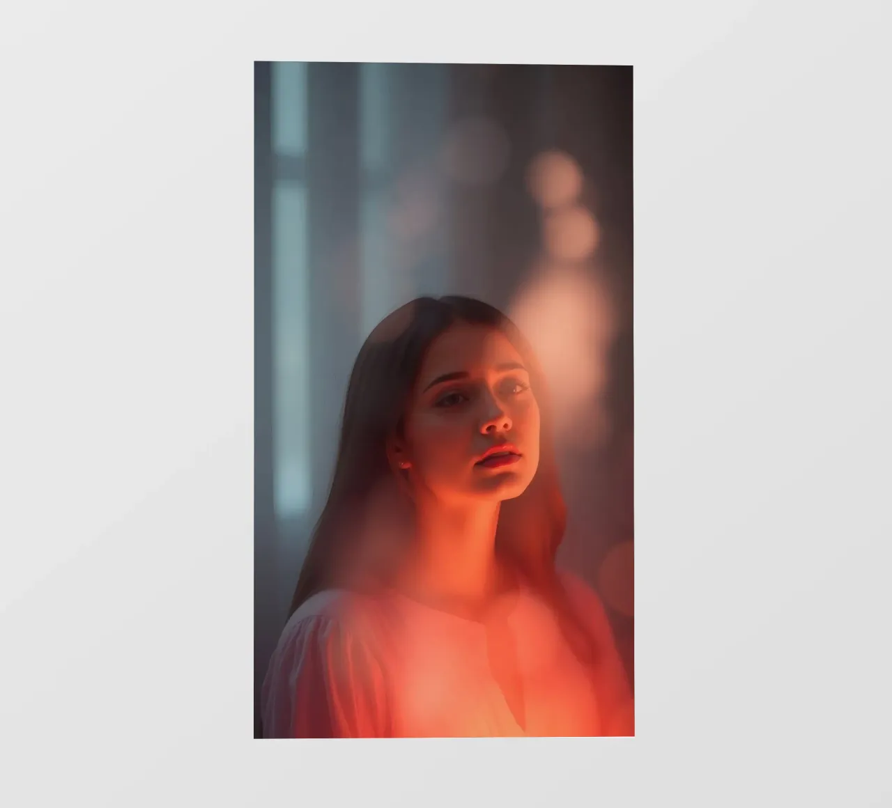 Betoverend portret van een jonge vrouw die oplicht in een droom fotobehang van DesignDoodle