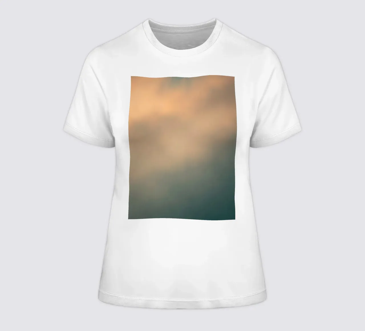 Soft abstract cloud pattern creating a tranquil women's fitted t-shirt by DesignDoodle