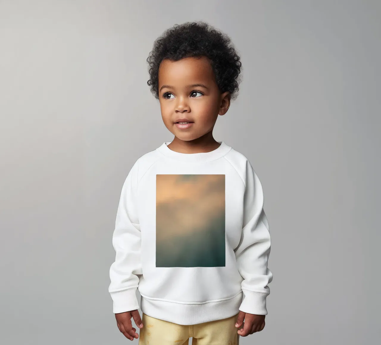 Soft abstract cloud pattern creating a tranquil baby sweatshirt by DesignDoodle
