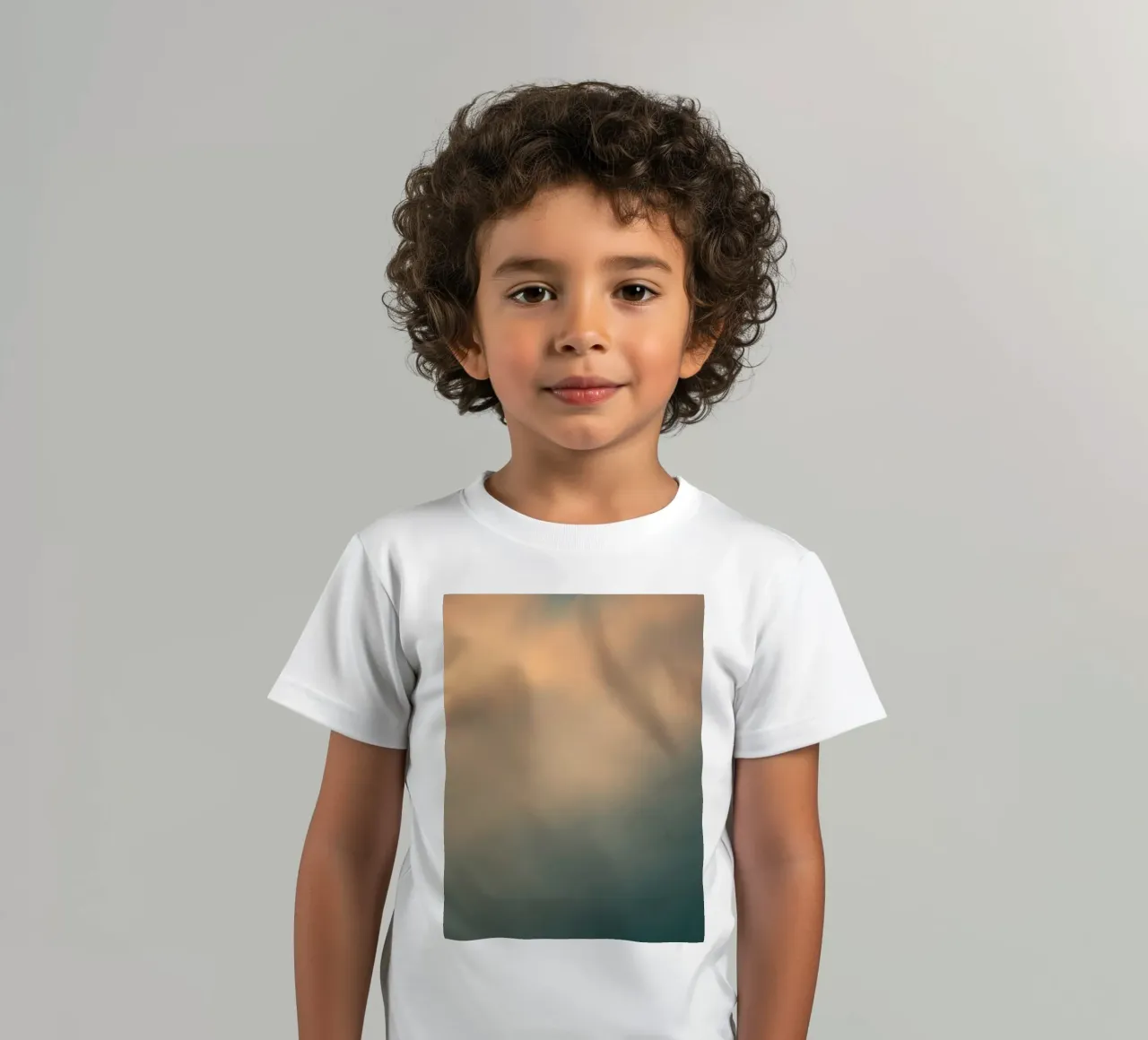 Soft abstract cloud pattern creating a tranquil kids t-shirt by DesignDoodle