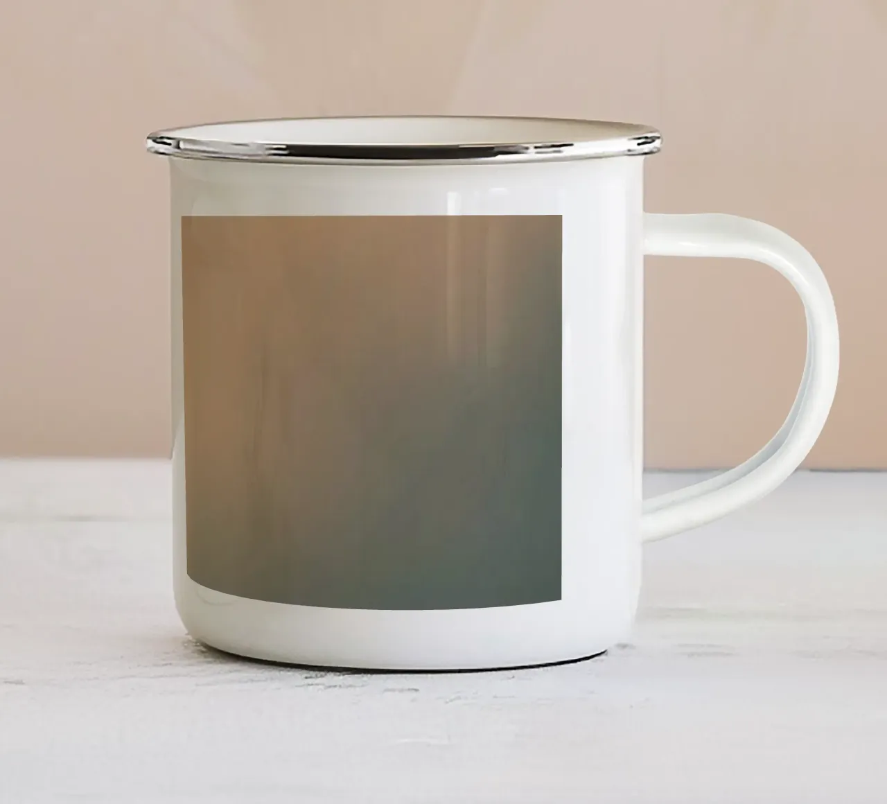 Soft abstract cloud pattern creating a tranquil enamel mug by DesignDoodle