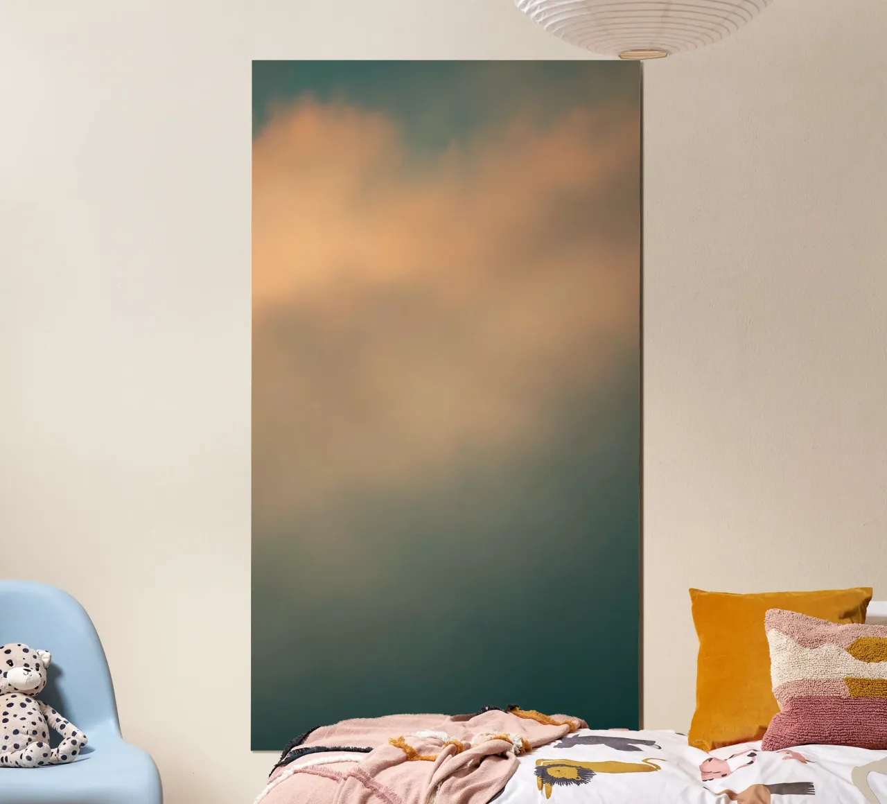 Motif abstrait et doux de nuages créant une atmosphère poster de DesignDoodle