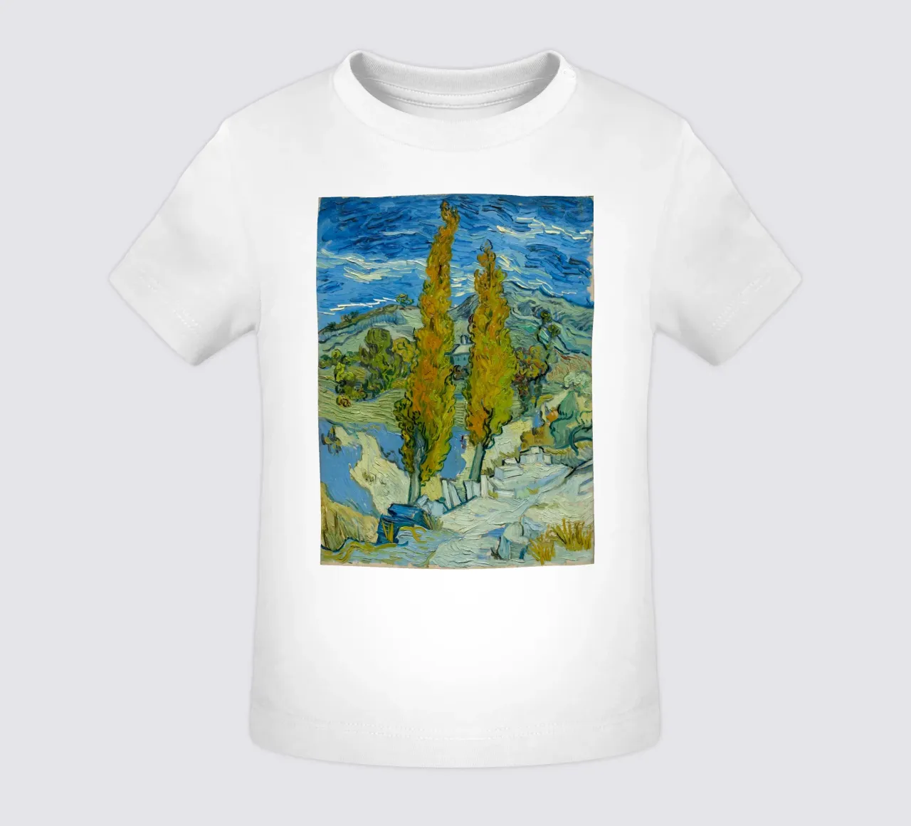 Vincent van Gogh - Due pioppi sulla collina maglietta neonato da Timeless Artworks