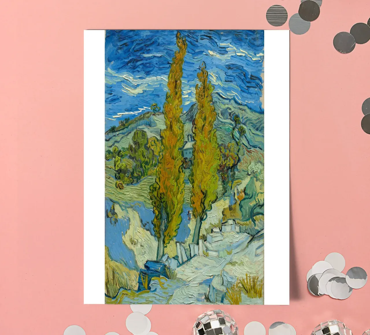Vincent van Gogh - Two Poplars on a Hill sticker sheet by Timeless Artworks