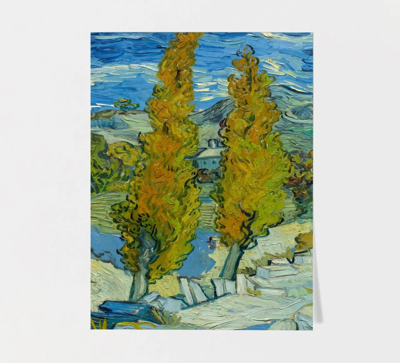 Vincent van Gogh - Two Poplars on a Hill sticker sheet by Timeless Artworks