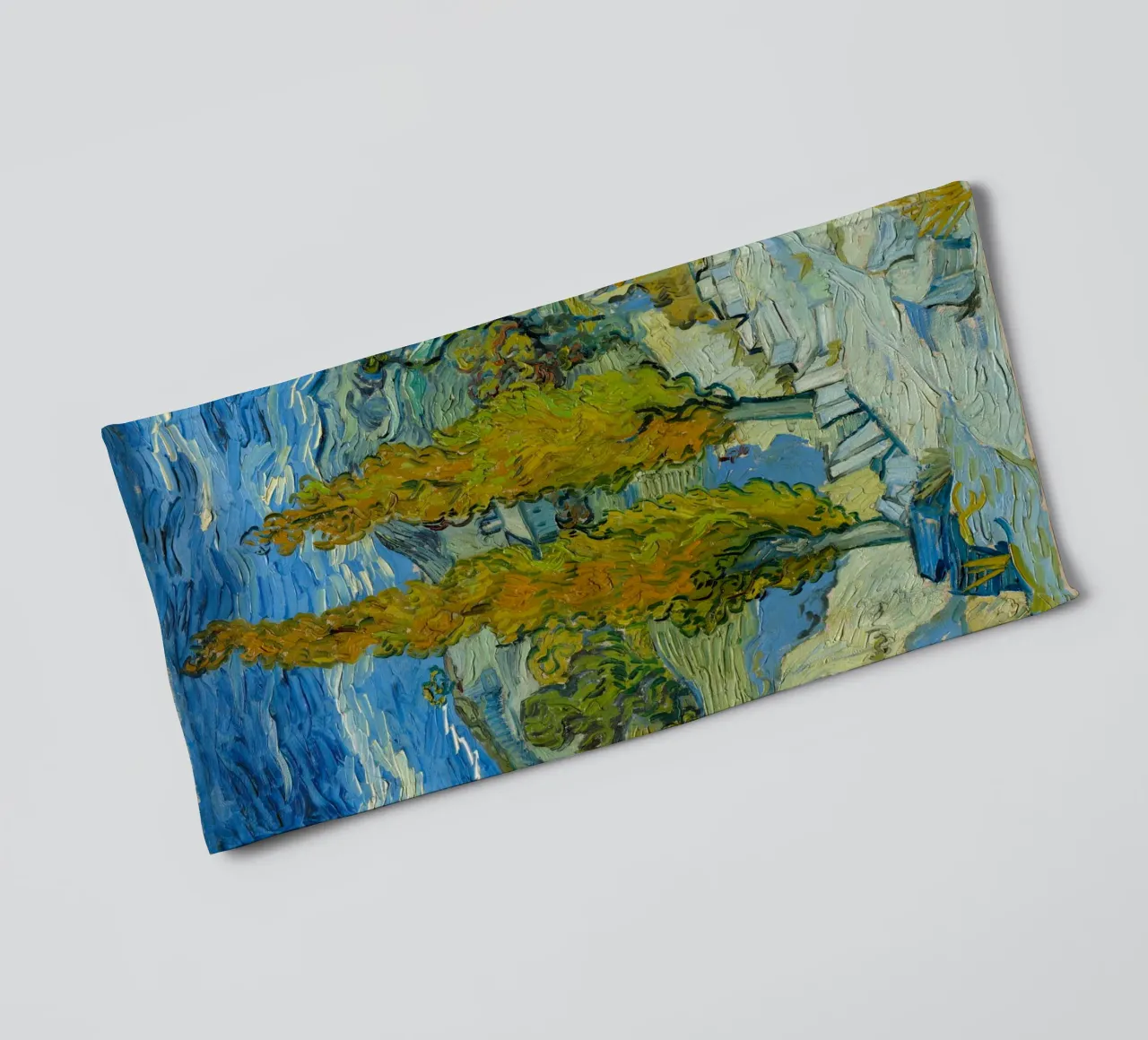 Vincent van Gogh - Due pioppi sulla collina asciugamano da bagno da Timeless Artworks