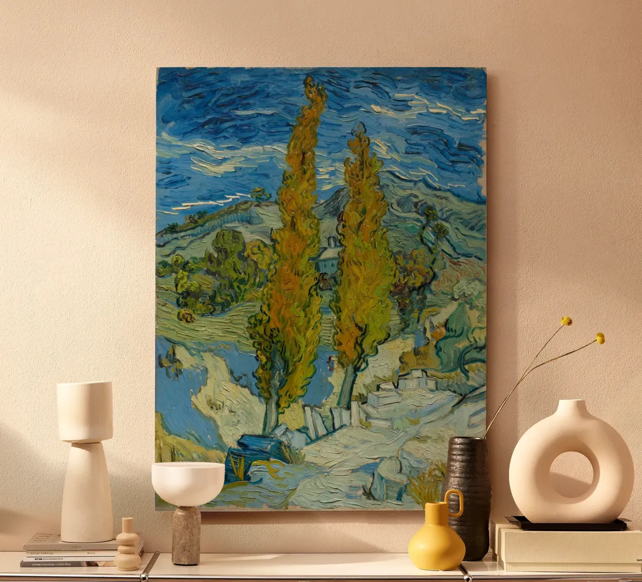 Vincent van Gogh - Two Poplars on a Hill alu-dibond by Timeless Artworks