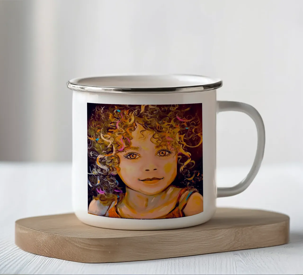 Soft smile tazza in smalto da Happy 😃 Art 🎨 by Christine Schnoell