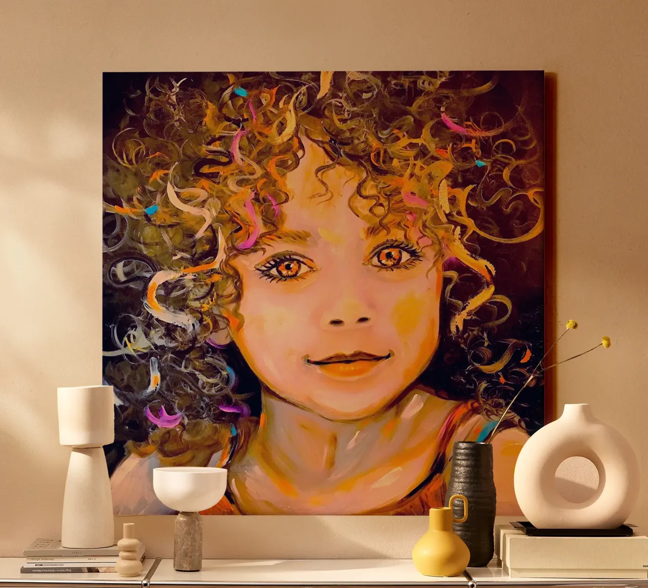 Soft smile canvas van Happy 😃 Art 🎨 by Christine Schnoell
