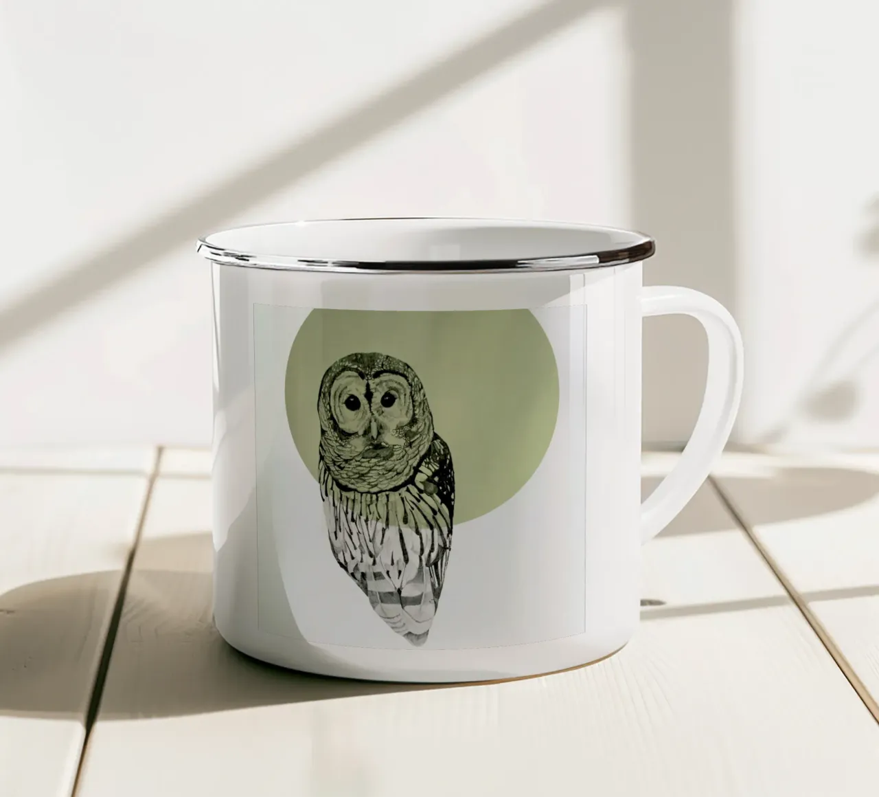 Owl tazza in smalto da Morgan Kendall