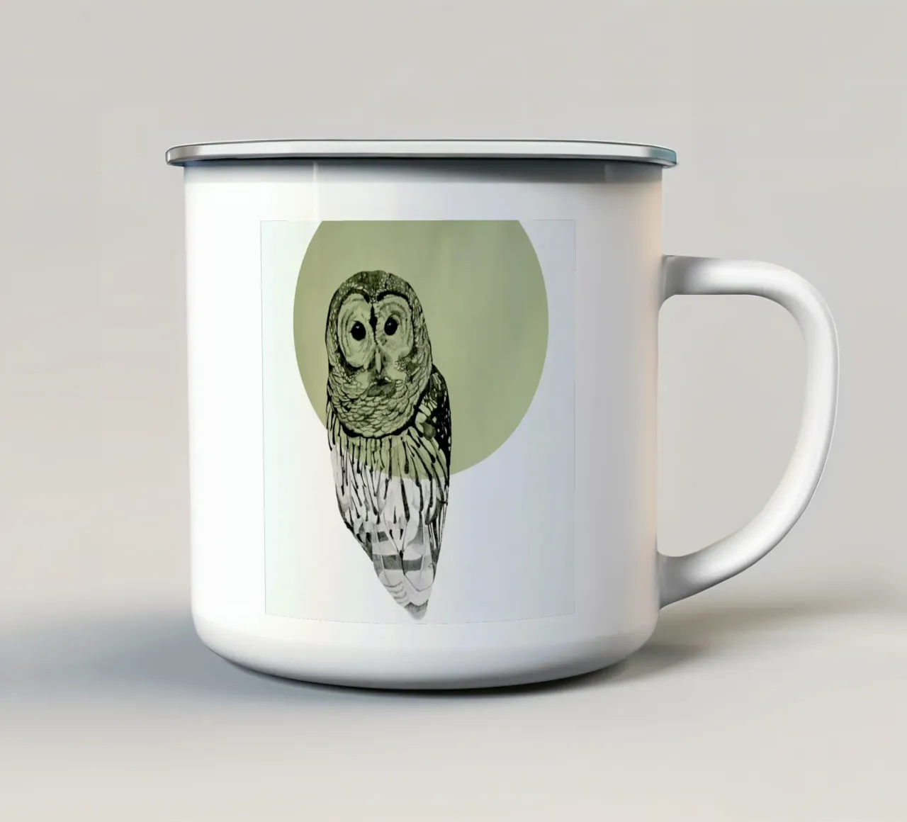 Owl tazza in smalto da Morgan Kendall