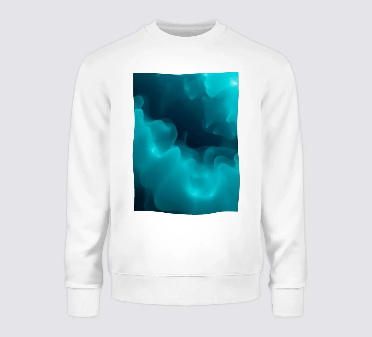Abstract turquoise waves create calming wallpaper backgroud sweatshirt by DesignDoodle