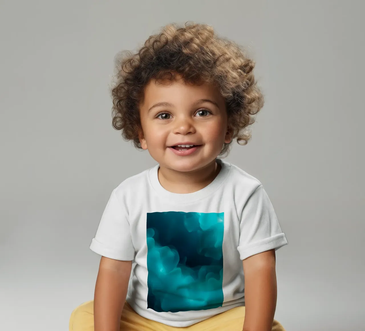 Abstracte turquoise golven creëren rustgevend achtergrondbehang baby t-shirt van DesignDoodle