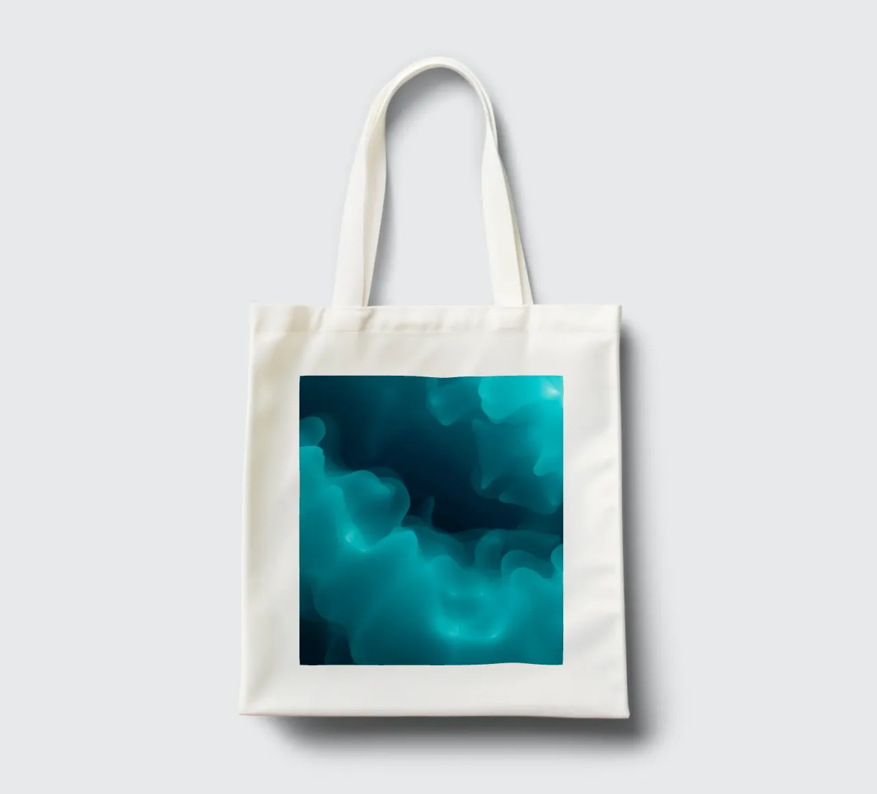 Abstract turquoise waves create calming wallpaper backgroud tote bag by DesignDoodle
