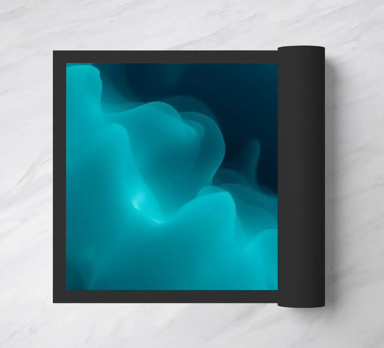 Abstract turquoise waves create calming wallpaper backgroud doormat by DesignDoodle