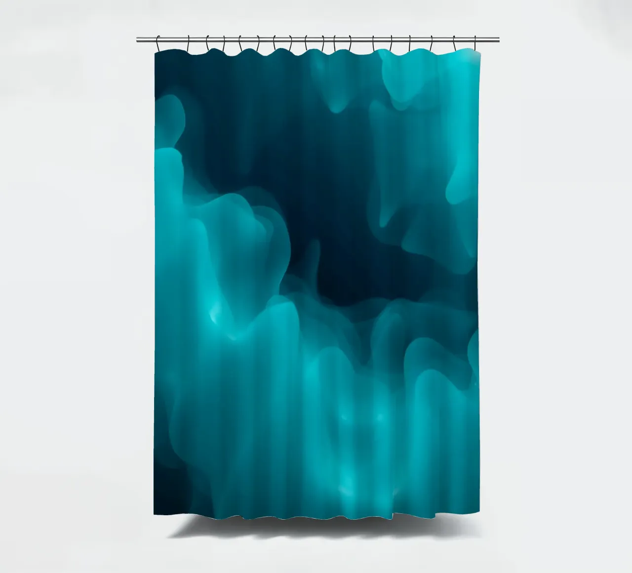 Abstracte turquoise golven creëren rustgevend achtergrondbehang douchegordijn van DesignDoodle