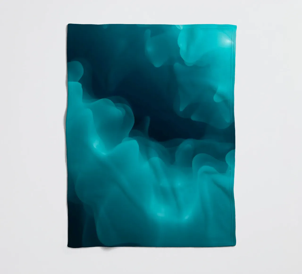 Abstract turquoise waves create calming wallpaper backgroud fleece blanket by DesignDoodle