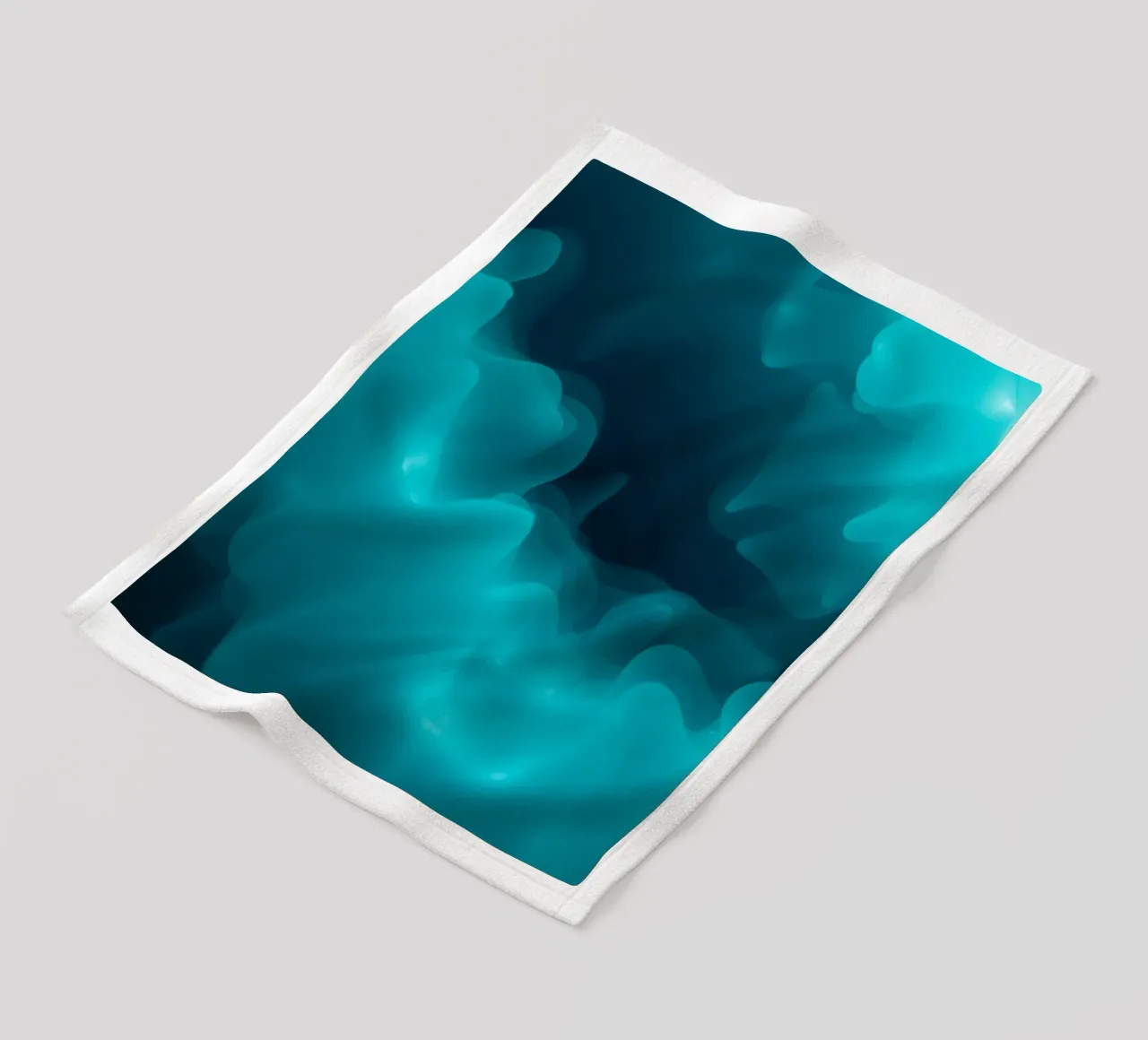 Abstract turquoise waves create calming wallpaper backgroud fleece blanket by DesignDoodle