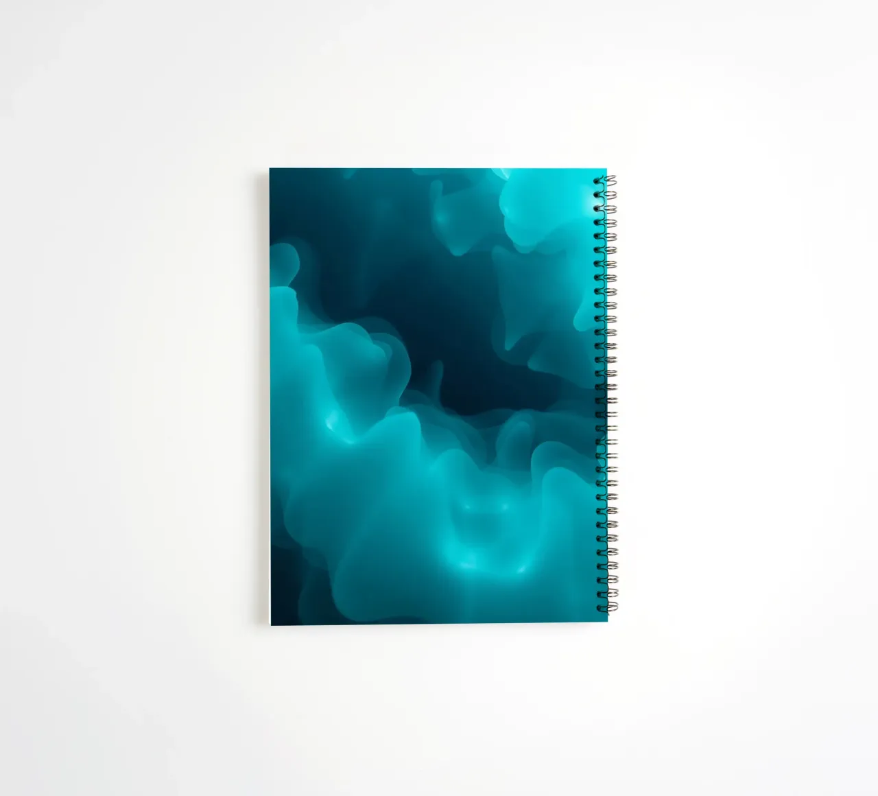 Abstract turquoise waves create calming wallpaper backgroud spiral notebook by DesignDoodle