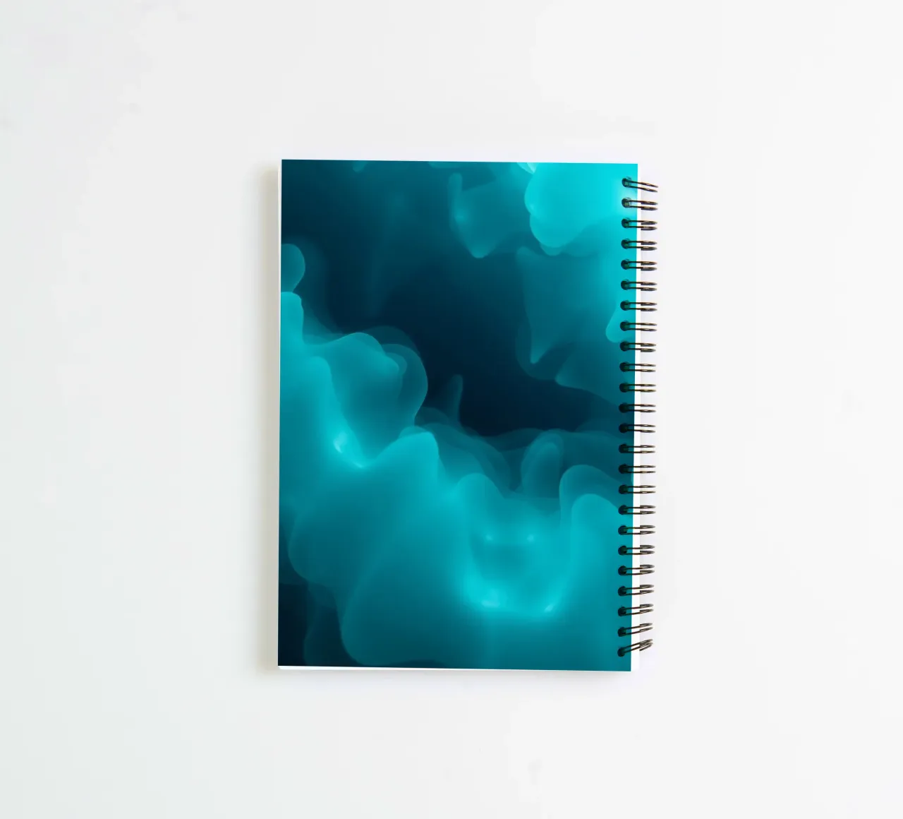 Abstract turquoise waves create calming wallpaper backgroud spiral notebook by DesignDoodle
