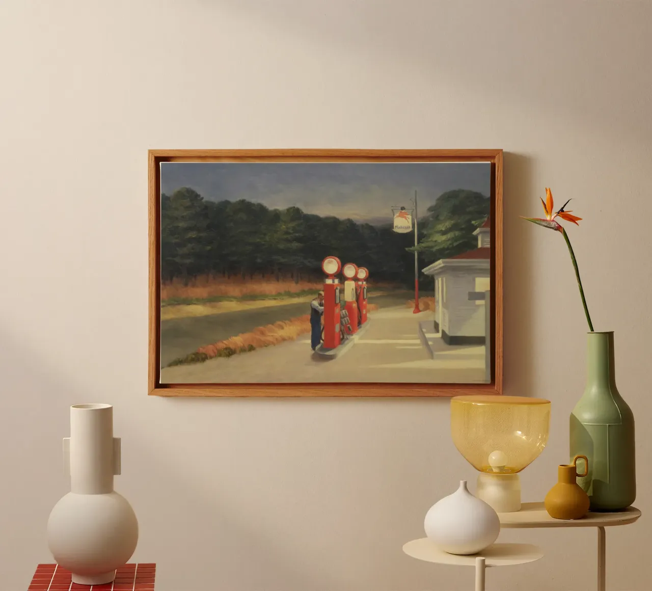 Edward Hopper - Gas - La stazione di servizio tela con Cornice a cassetta da Timeless Artworks