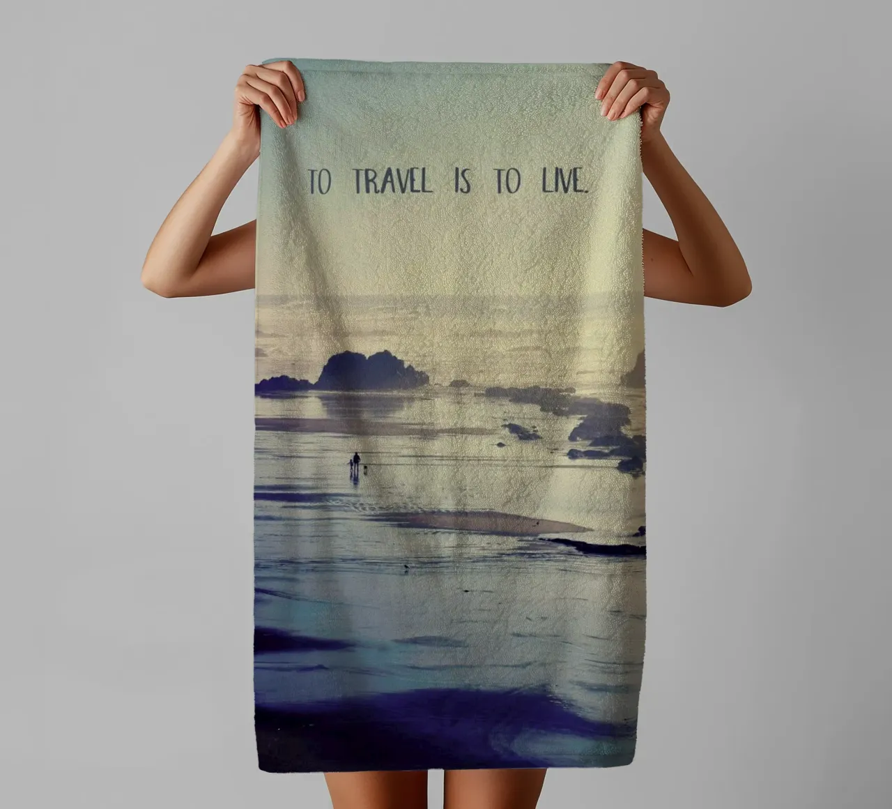 To Travel Is to Live towel by Robin Delean