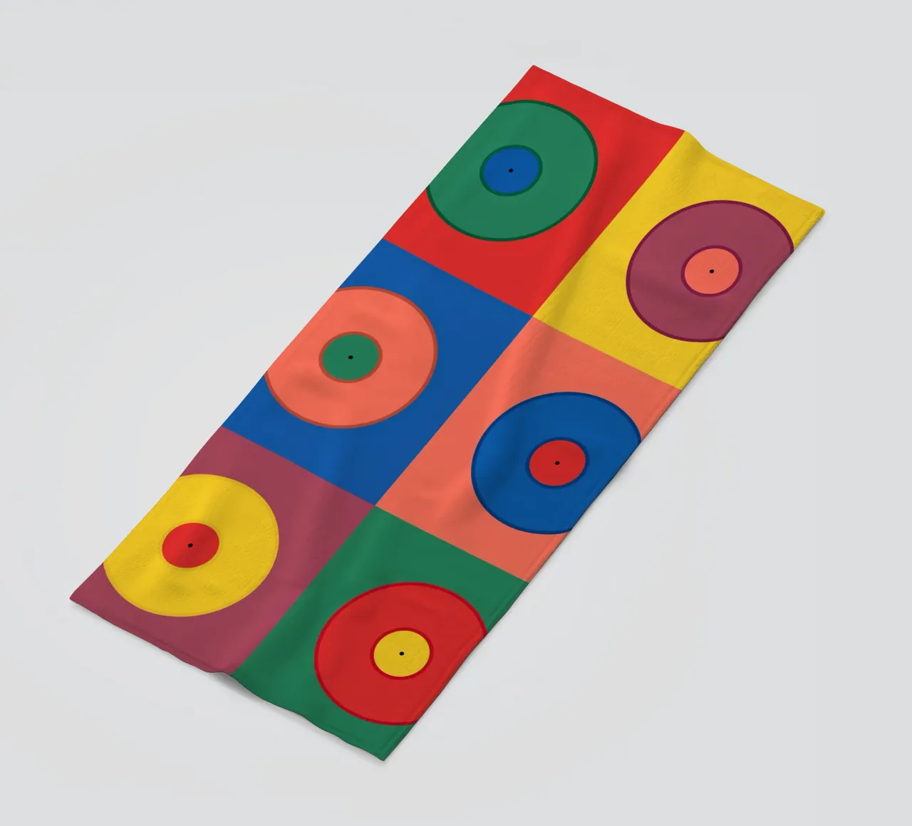 Vinyls beach towel by The Poster Kid