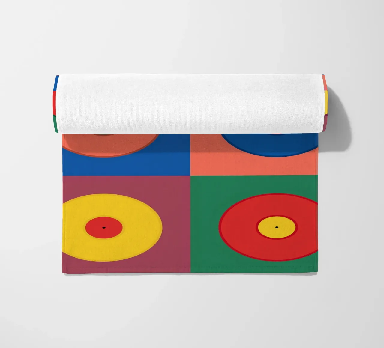 Vinyls beach towel by The Poster Kid