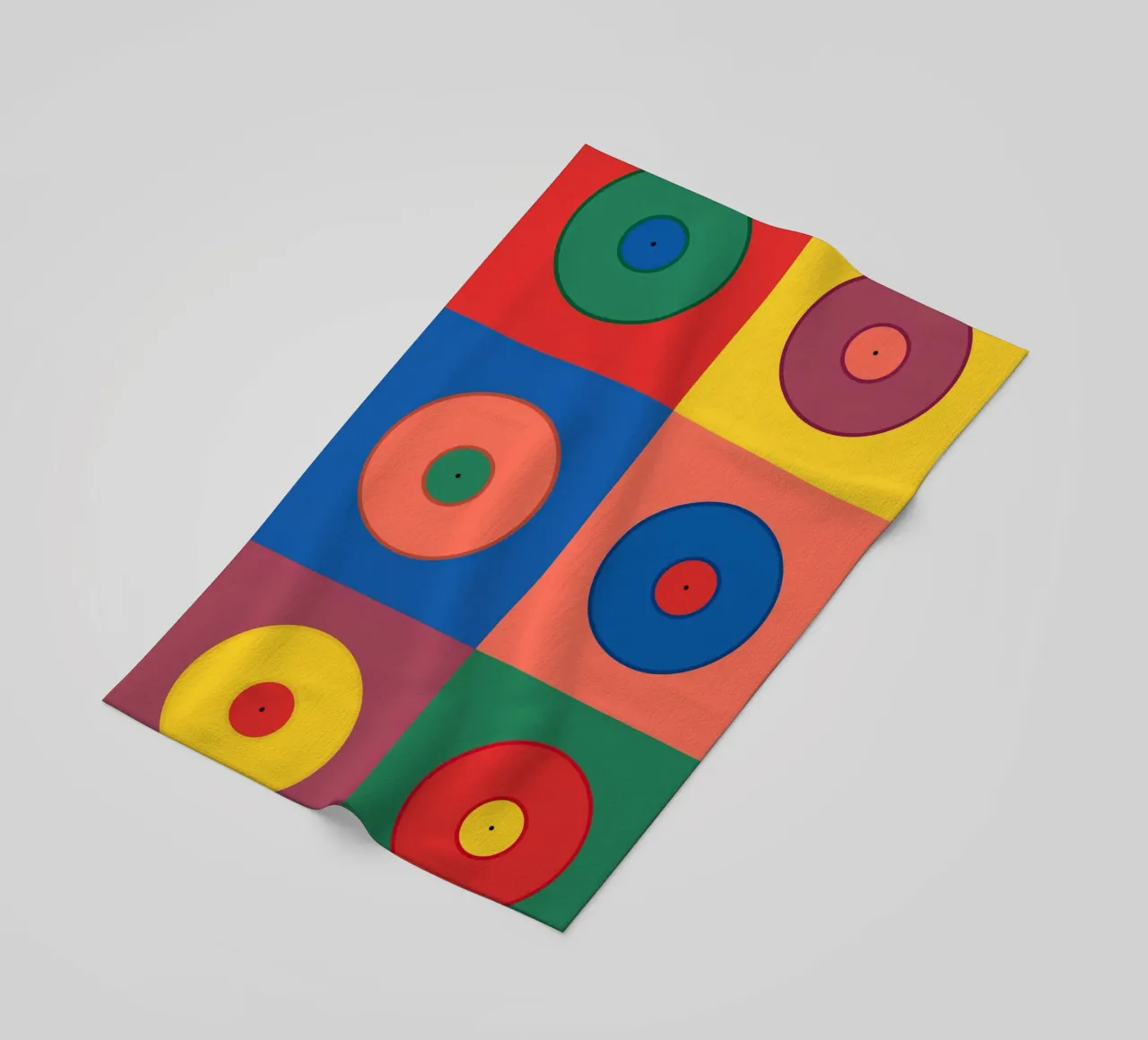 Vinyls beach towel by The Poster Kid