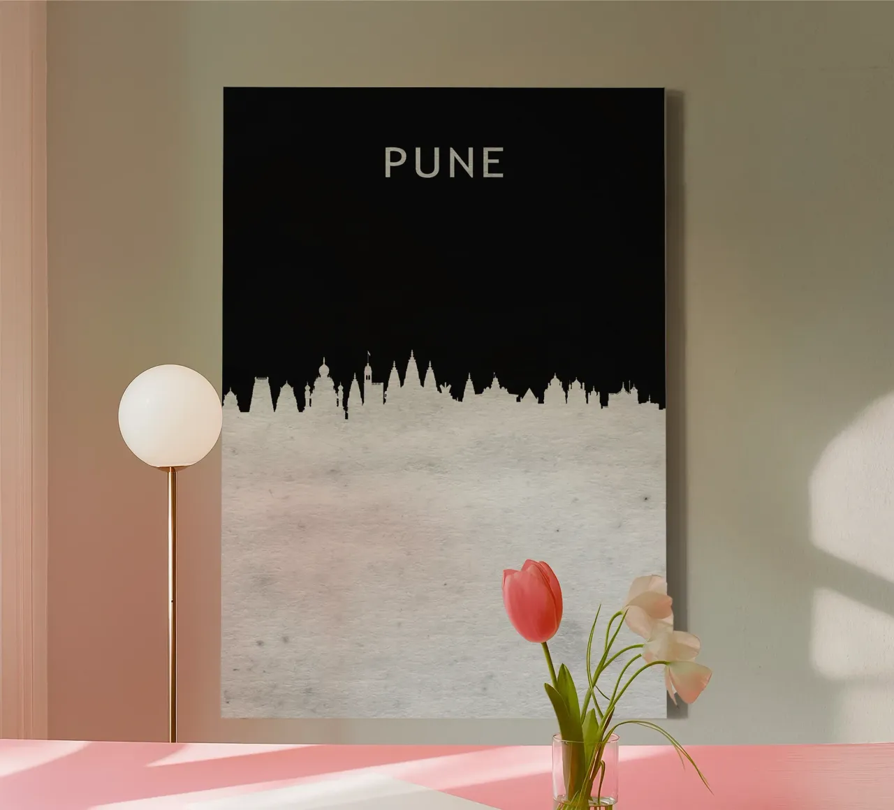 Pune India canvas met Baklijst van Travelstudio