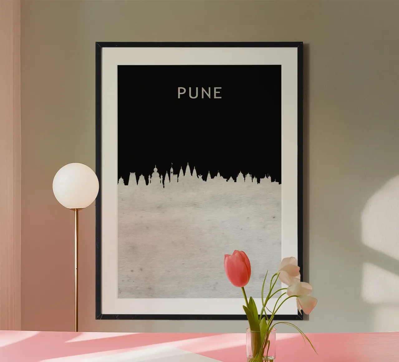 Pune India poster con telaio in alluminio da Travelstudio